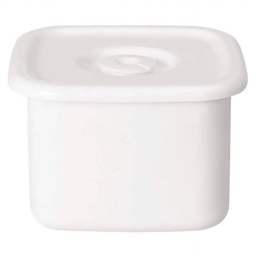 Noda Horo White Enamel Square Food Containers - Medium Size with Sealed Lid-Kiichin - The #1 Place for Japanese Goods in Your Hand!