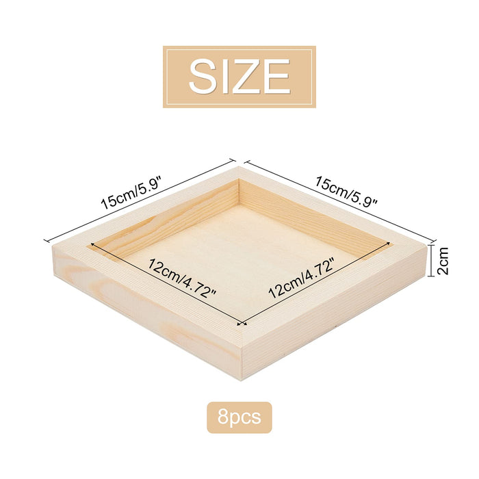 Olycraft 8-Piece Canvas Art Supplies Wooden Drawing Board, Pine Tree Frame, Square Wood Frame, Unfinished Clay Art Crafts Room Decoration-Kiichin - The #1 Place for Japanese Goods in Your Hand!