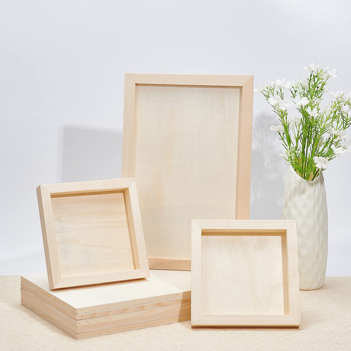 Olycraft 8-Piece Canvas Art Supplies Wooden Drawing Board, Pine Tree Frame, Square Wood Frame, Unfinished Clay Art Crafts Room Decoration-Kiichin - The #1 Place for Japanese Goods in Your Hand!