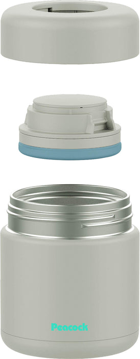 Peacock Thermos Industry 300ml Stainless Steel Food Jar in Sand Beige-Kiichin - The #1 Place for Japanese Goods in Your Hand!