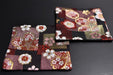 Shinsendo Japanese Kimono Coaster Set (Red Cherry Blossom) - Elegant Gift in Gold Box-Kiichin - The #1 Place for Japanese Goods in Your Hand!