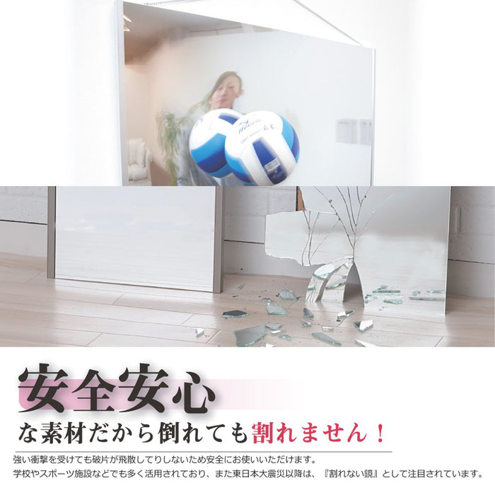 Refex Japan Fitness Stand Mirror - Unbreakable Lightweight (60X180Cm) - Silver-Kiichin - The #1 Place for Japanese Goods in Your Hand!