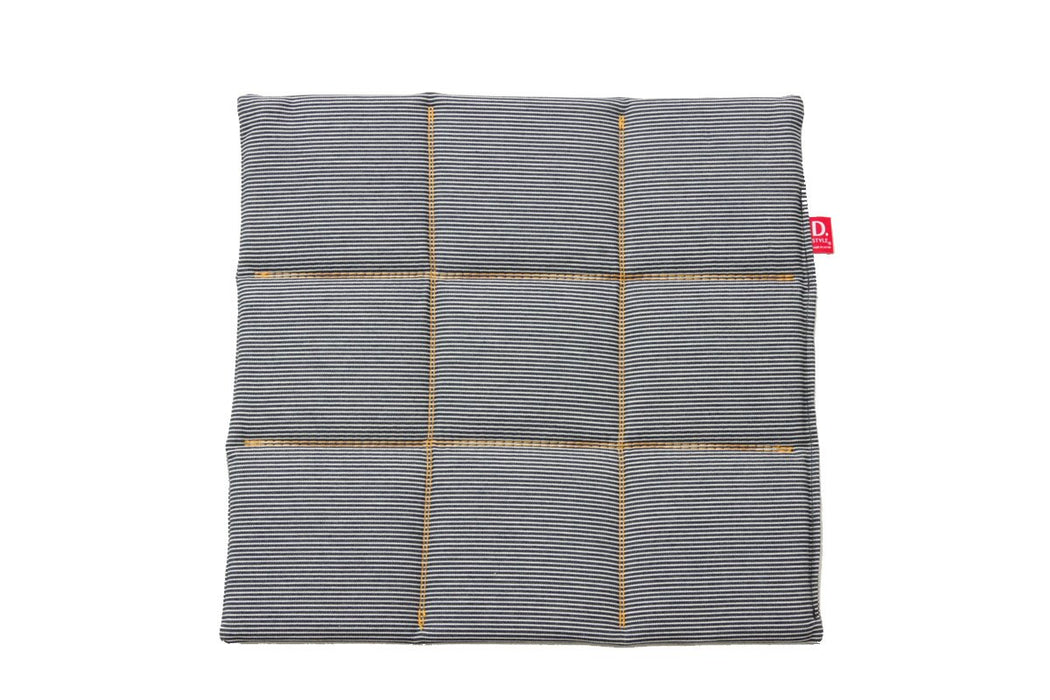 Ikehiko Leon Tataki Chair Cushion - Japanese 43x43cm - Hickory Denim - #9150609-Kiichin - The #1 Place for Japanese Goods in Your Hand!