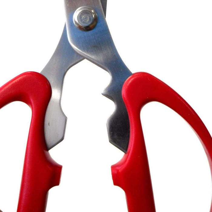 Shimomura Kougyou KSH-01 Crab Spa Kitchen Shears Japan Made Niigata Tsubame-Sanjo Silver/Red-Kiichin - The #1 Place for Japanese Goods in Your Hand!