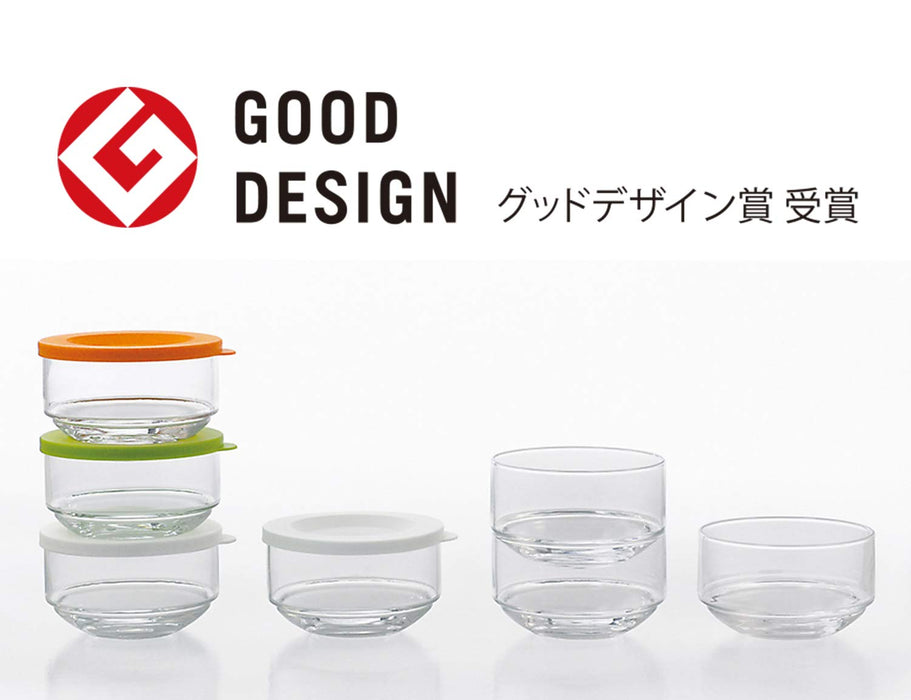 Toyo Sasaki Glass Olive Green Storage Containers - Set of 3, Made in Japan-Kiichin - The #1 Place for Japanese Goods in Your Hand!
