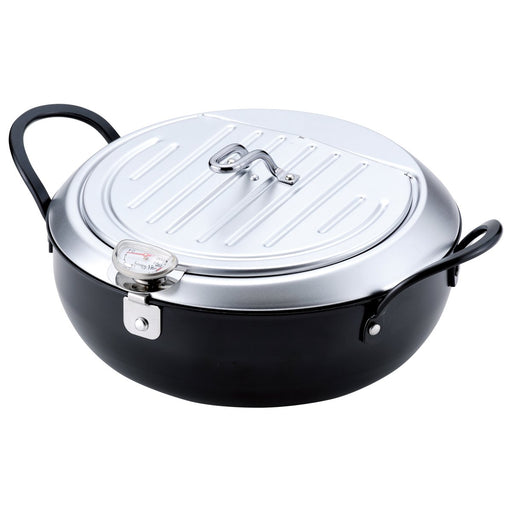 24cm Iron Tempura Pot with Lid - Made in Japan (TM-9090)-Kiichin - The #1 Place for Japanese Goods in Your Hand!