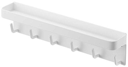 Yamazaki Industrial Magnetic Key Hook & Tray - White - 24.5 X 4.5 X 6 Cm-Kiichin - The #1 Place for Japanese Goods in Your Hand!
