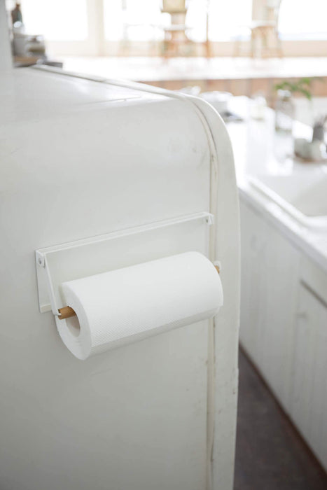 Yamazaki 3530 Kitchen Paper Holder - White, One-Hand Cut, Magnetic-Kiichin - The #1 Place for Japanese Goods in Your Hand!