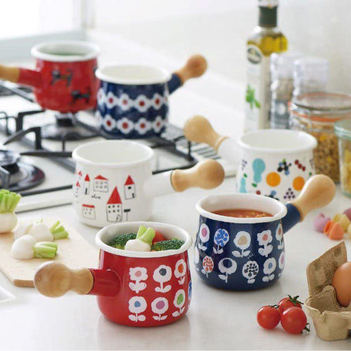 Yutaka Horo Ohana Navy Enameled Petit Milk Pan-Kiichin - The #1 Place for Japanese Goods in Your Hand!