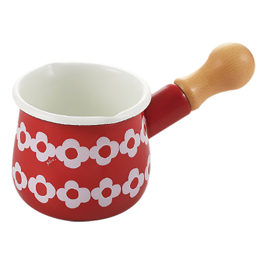 Yutaka Horo Plune Enameled Petit Milk Pan - Ohana Red A Compact and Stylish Cooking Essential-Kiichin - The #1 Place for Japanese Goods in Your Hand!